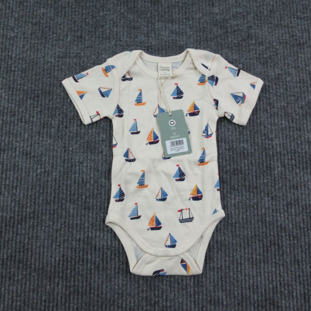 Nature Baby Coverall Unisex Baby 6-12 Months White Jersey Snap One-Piece NWT
